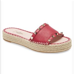 NWT VALENTINO GARAVANI ROCKSTUD ESPADRILLE SLIDE